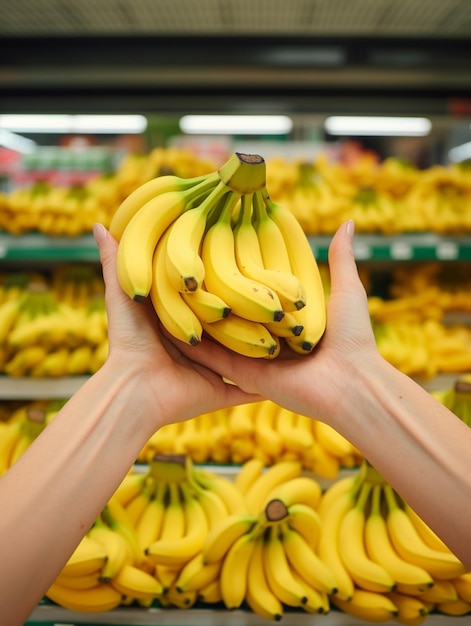 there is a person holding a bunch of bananas in their hand generative ai