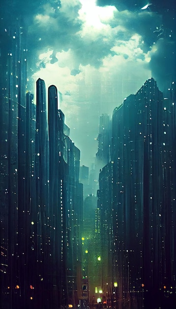 There is a picture of cityscape city with lot tall buildings generative ai