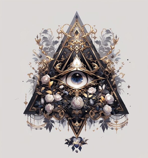 there is a picture of a triangle with a eye inside of it generative ai