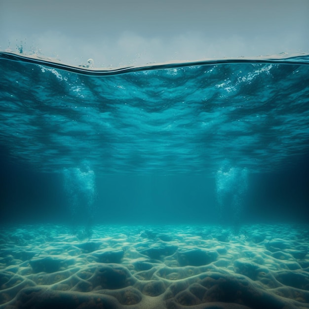 There is a picture of a underwater scene with a lot of water generative ai