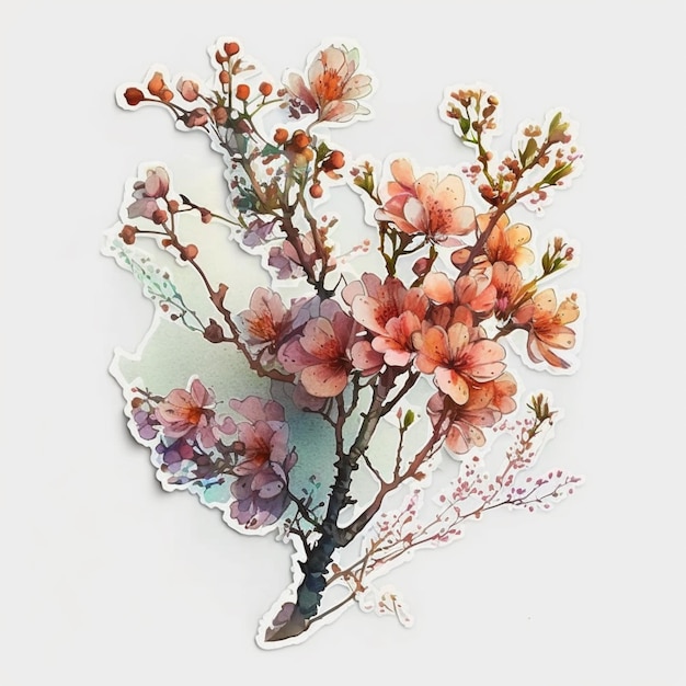 there is a picture of a watercolor painting of a tree generative ai