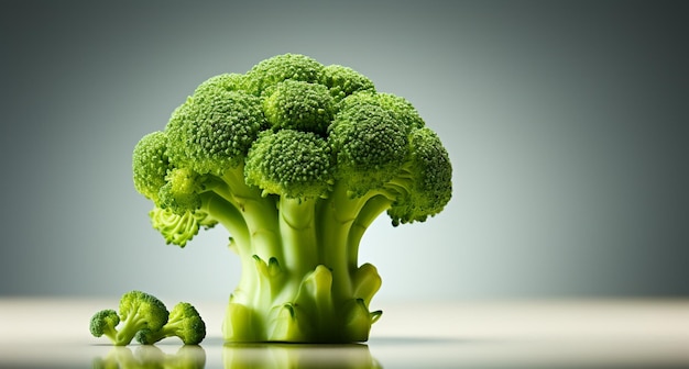 there is a piece of broccoli sitting next to a smaller piece of broccoli generative ai