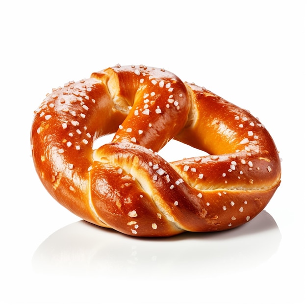 there is a pretzel with white salt on top generative ai