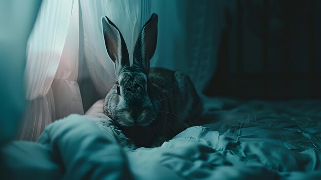 There is a rabbit here that is scared and has its own traumas that are portrayed thr Generative AI