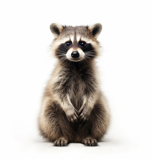 There is a raccoon standing up on its hind legs generative ai