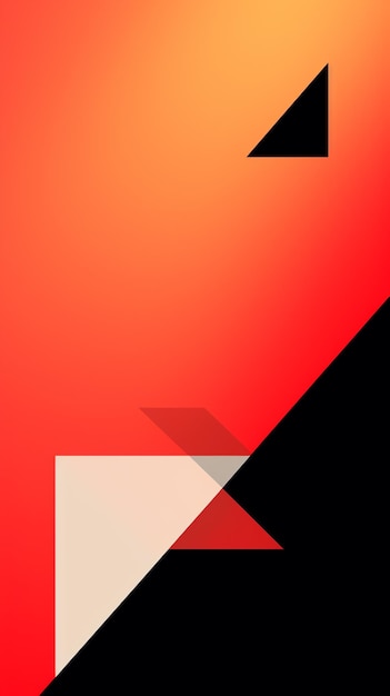 There is a red and black background with a white and black triangle generative ai