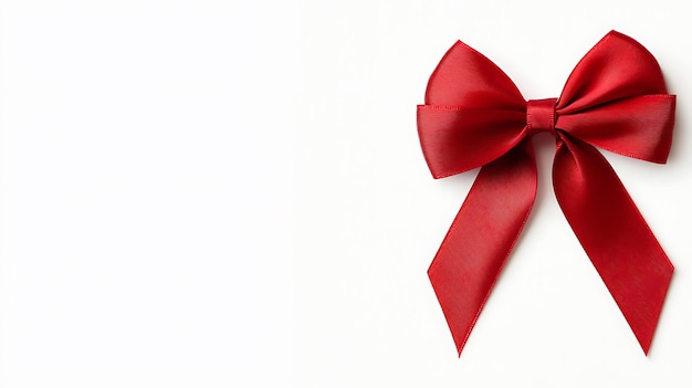 there is a red bow on a white background with a red ribbon