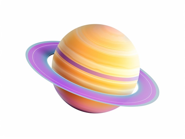 there is a saturn with a ring around it on a white background generative ai