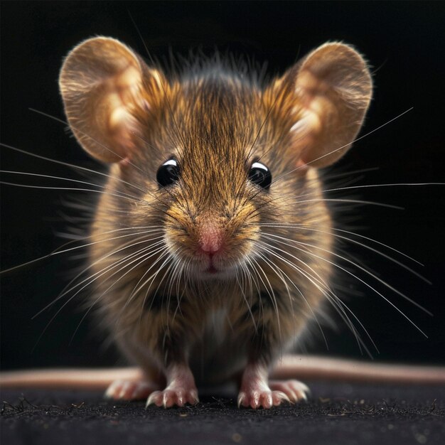 there is a small brown mouse with long ears and a big nose generative ai