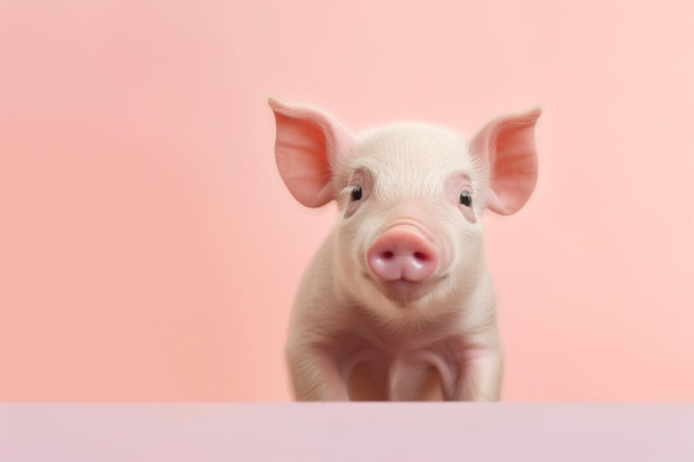 there is a small pig that is looking at the camera generative ai