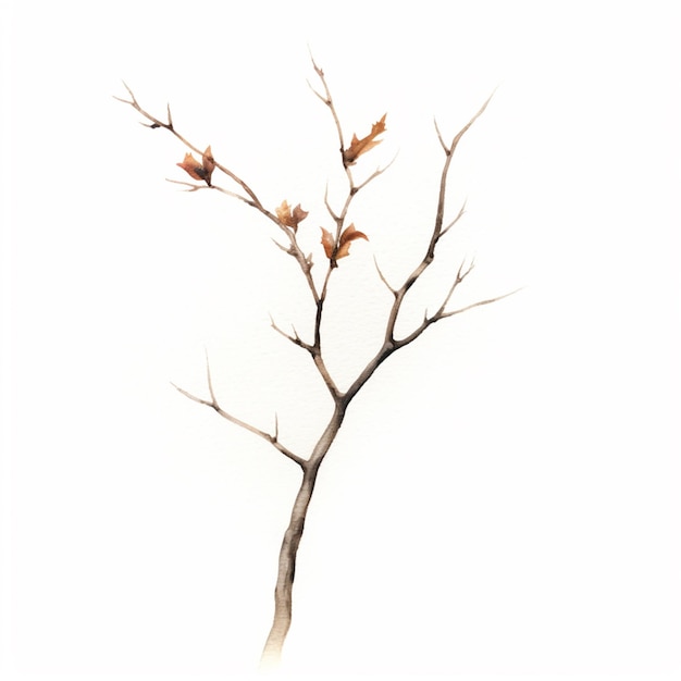 there is a small tree with no leaves on it generative ai