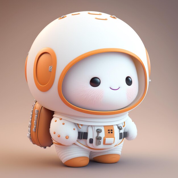 there is a small white cat wearing a space suit and a backpack generative ai