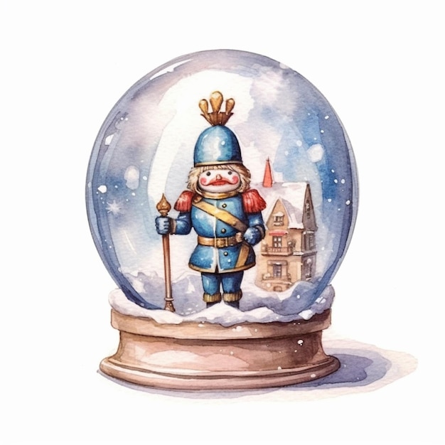 There is a snow globe with a snowman inside of it generative ai