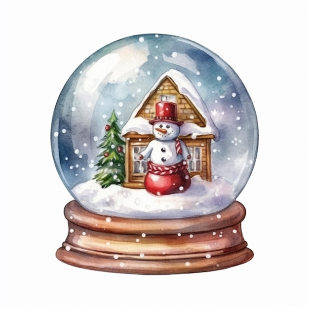 There is a snow globe with a snowman inside of it generative ai