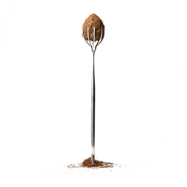 There is a spoon with a coconut on it and a spoon with a spoon in it generative ai