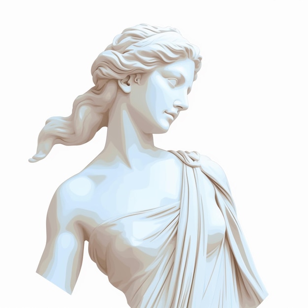 There is a statue of a woman with a long hair generative ai