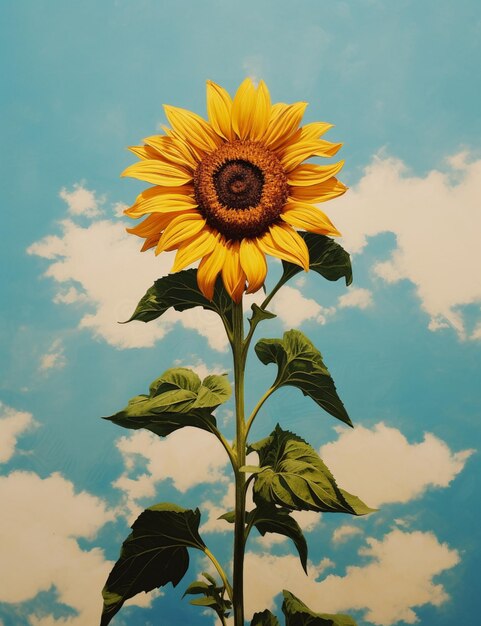 There is a sunflower that is standing in the middle of the field generative ai