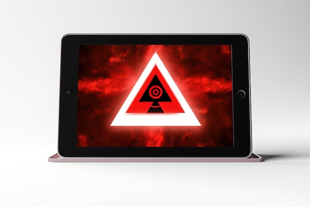 there is a tablet with a triangle and a triangle on it generative ai