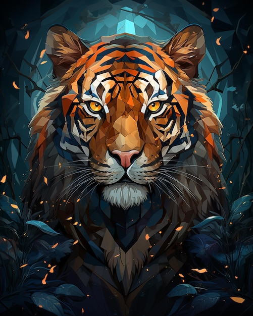 There is a tiger that is standing in the woods generative ai