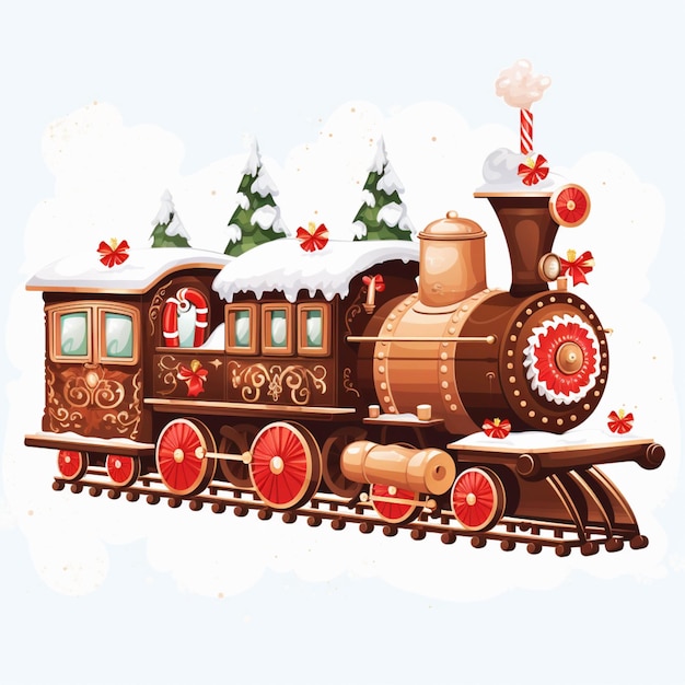 there is a train with a christmas decoration on the side of it generative ai