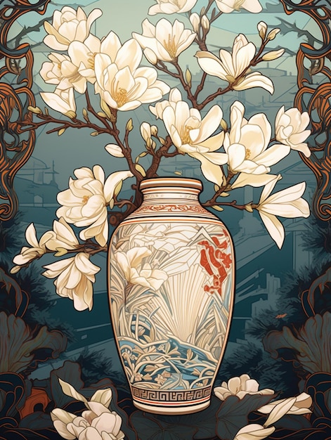 There is a vase with flowers in it on a table generative ai