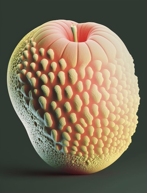 There is a very large apple with a lot of holes on it generative ai