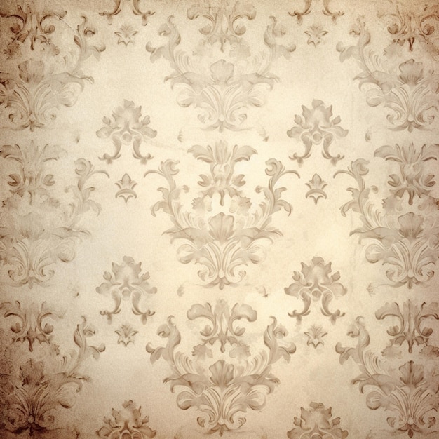 there is a very old looking wallpaper with a lot of flowers generative ai