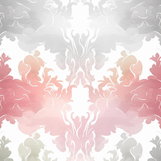 There is a watercolor painting of a floral pattern on a white background generative ai