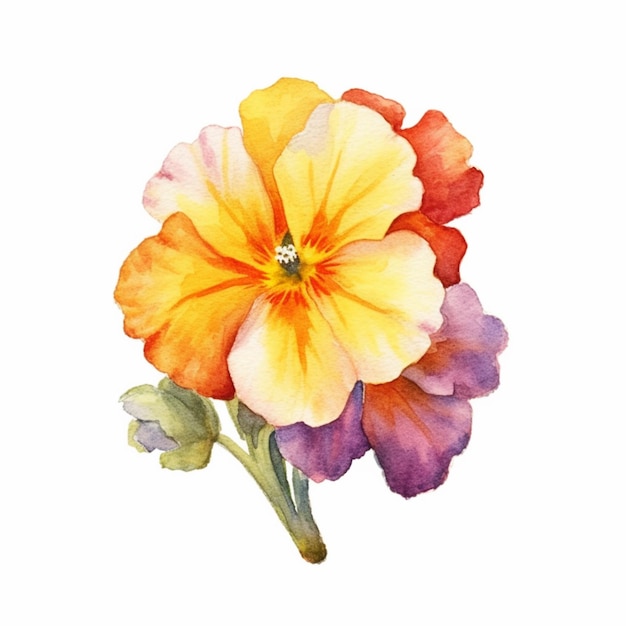 There is a watercolor painting of a flower on a white background generative ai