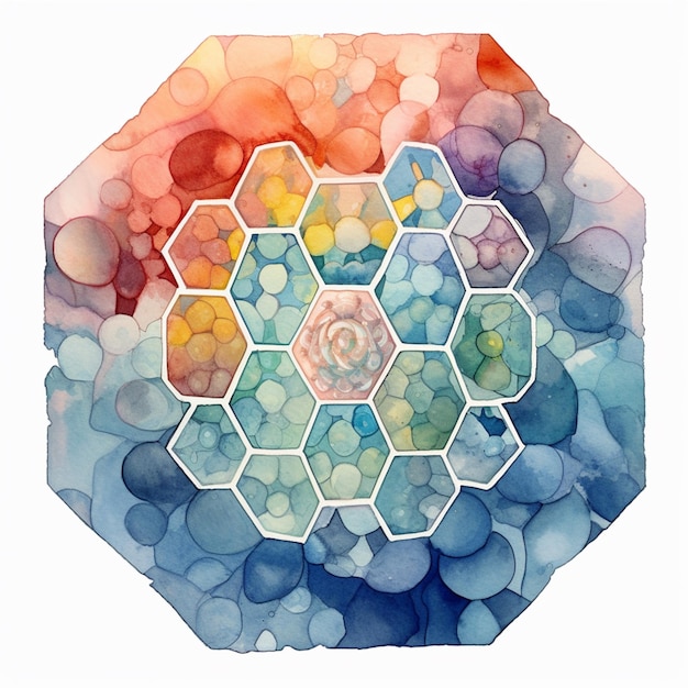 There is a watercolor painting of a flower with many colors generative ai