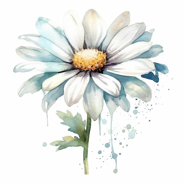 there is a watercolor painting of a flower with a white background generative ai