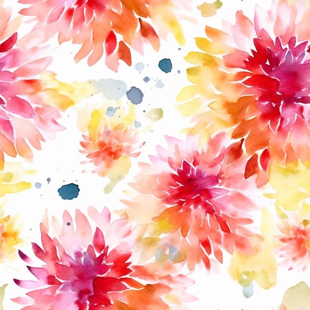 There is a watercolor painting of flowers on a white background generative ai