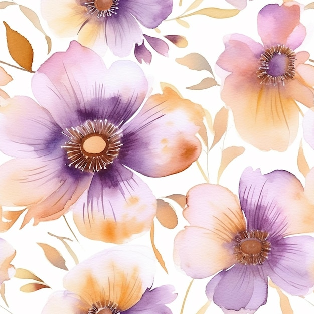 There is a watercolor painting of flowers on a white background generative ai