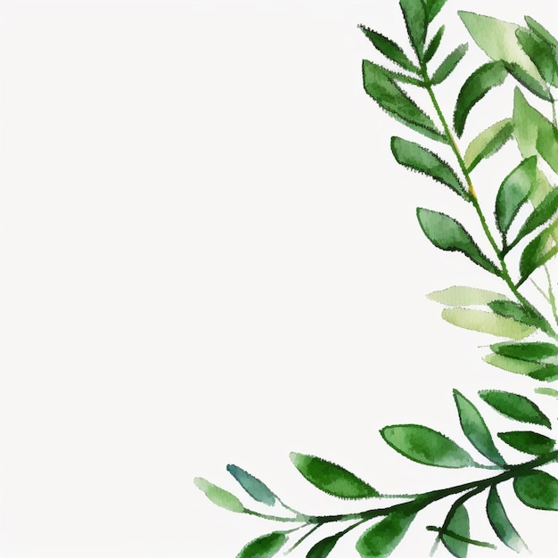 There is a watercolor painting of a green plant with leaves generative ai