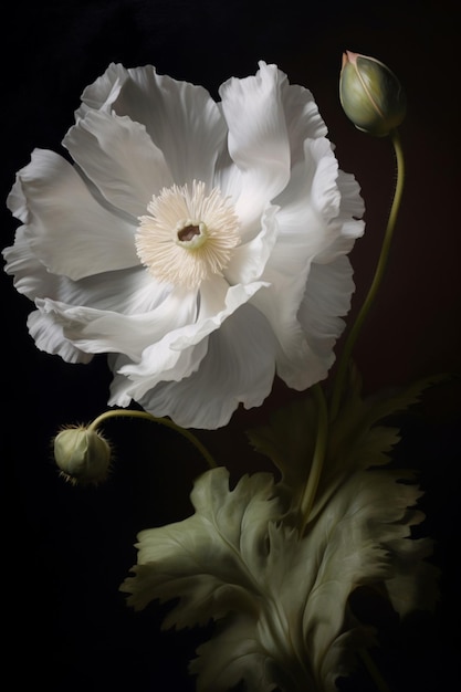 There is a white flower that is in a vase generative ai