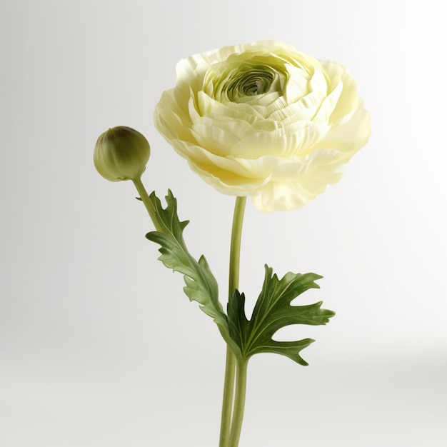 There is a white flower that is in a vase on a table generative ai