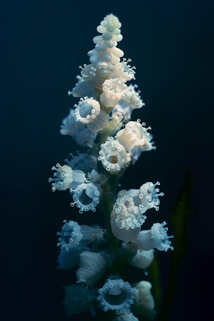 there is a white flower with water droplets on it generative ai