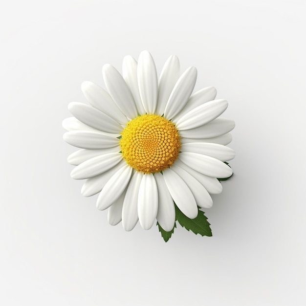 There is a white flower with a yellow center on a white surface generative ai