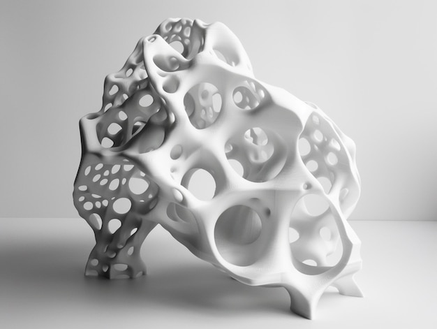 Photo there is a white sculpture that is on a table generative ai