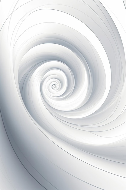 There is a white spiral design with a black background generative ai