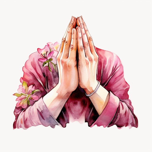 there is a woman with her hands together in prayer generative ai