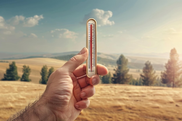 Photo thermometer indicating high temperatures 40 degrees celsius days with high temperatures