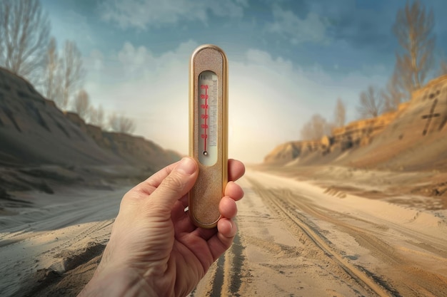 Photo thermometer indicating high temperatures 40 degrees celsius days with high temperatures