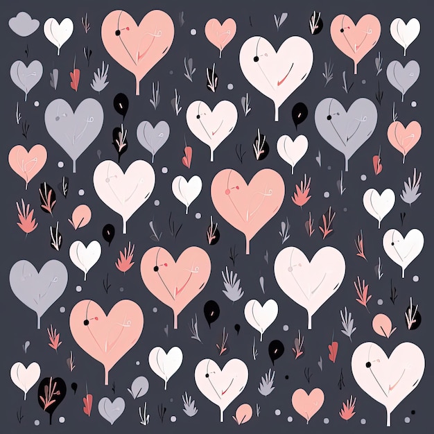 these heart shapes and hearts look great together in the style of dark gray and light beige