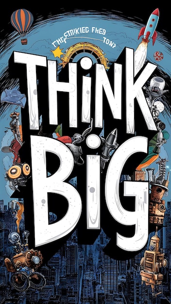 think big Motivational Quotes Illustrationtypography