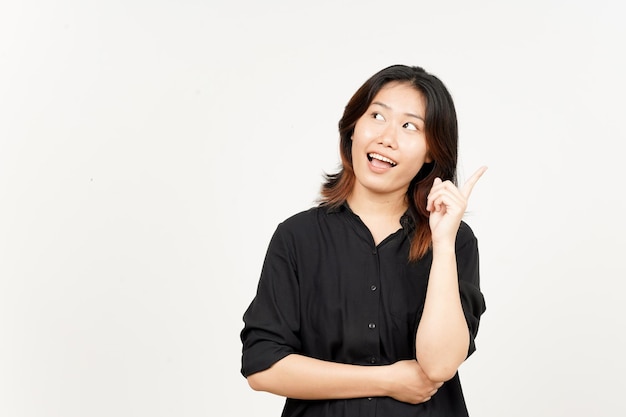 Thinking gesture of Beautiful Asian Woman Isolated On White Background