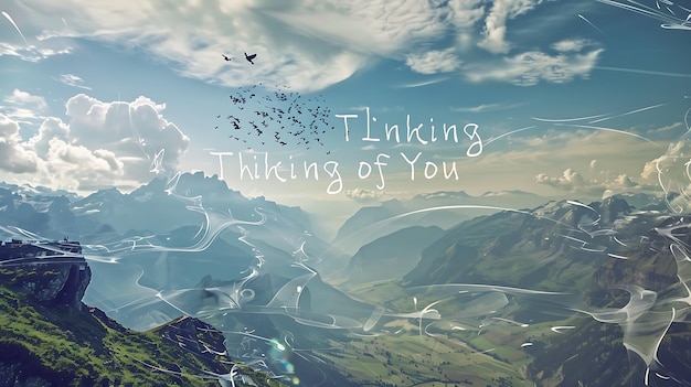 Photo thinking of you sky message collage background hd