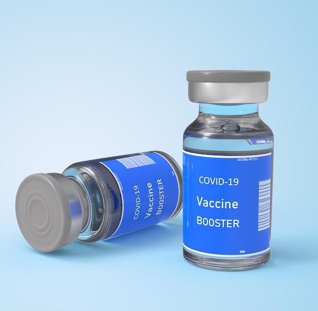 Third booster dose of the Covid-19 vaccine, 3D illustration