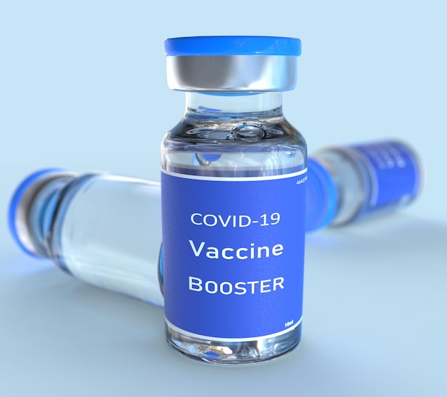 Third booster dose of the Covid-19 vaccine, 3D illustration