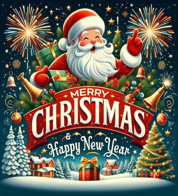 This 3D beautiful attractive design is made for Merry Christmas and Happy New Year